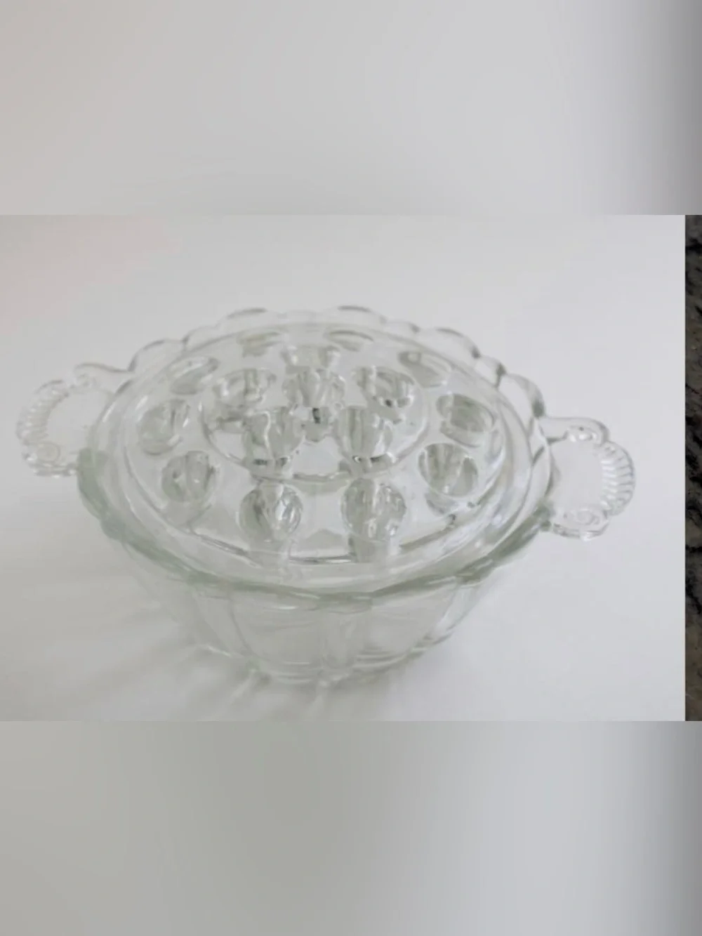 Clear Glass Egg Holder Serving Dish - Transparent